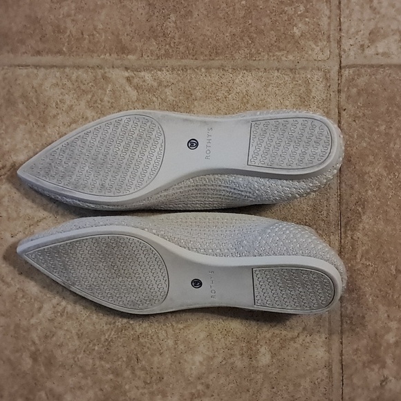 Rothy's The Point Diamond Twill Slip On Flats Size 9.5W Casual Canvas Ballet - Picture 8 of 8